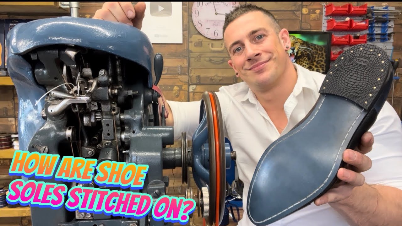 HOW ARE SHOES STITCHED TOGETHER? | How The Leather Sole Stitcher Works! GOODYEAR WELTED — Tring Shoe Repairs