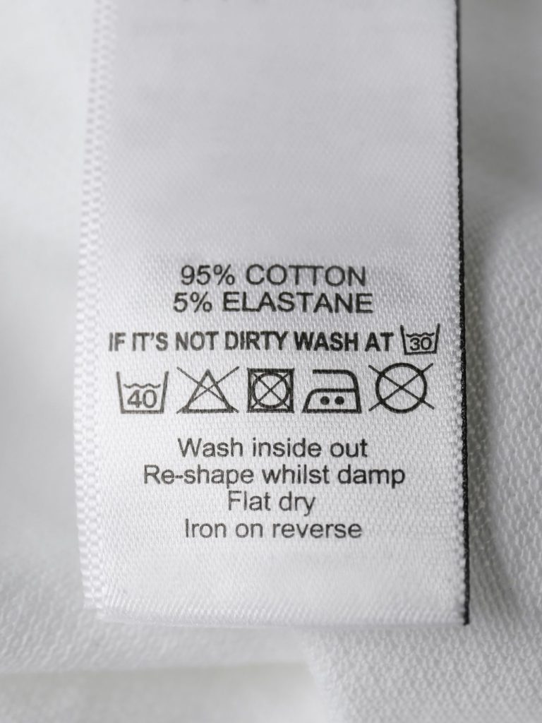 Illustration for the section "Fiber names and composition percentages" from Sustainably Chic