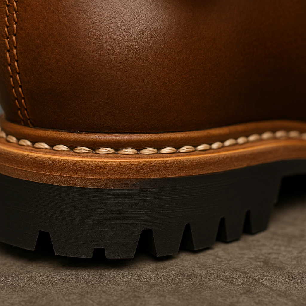 Illustration for the section "Goodyear welt: stitched, traditional, resoleable" from Poseidon Fire Tech