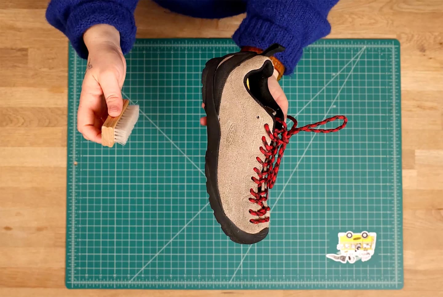Illustration for the section "The nap: water is the hazard, brushing is the fix" from KEEN Footwear