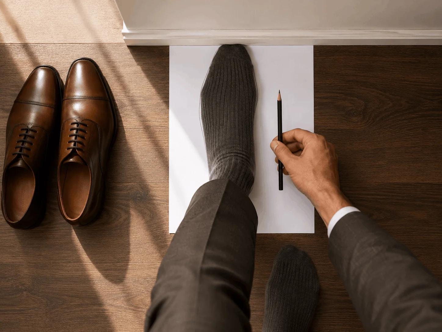 Illustration for the section "How to measure your feet at home" from HolloShoe